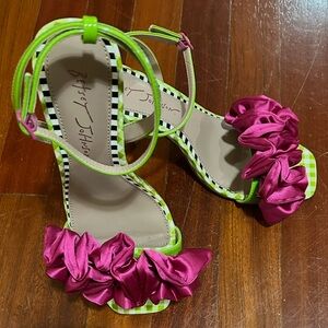 Betsey Johnson Fuchsia and Lime Heels
